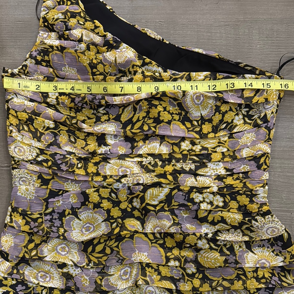 Zara Purple and Gold One Shoulder Dress Cocktail NWT - Picture 6 of 6